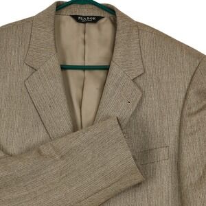 Jos. A. Bank Silk Camelhair Sport Coat Mens 44L Tan Herringbone Blazer‎ Jacket